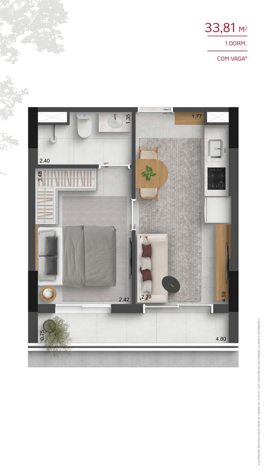 Planta 33,81 m²