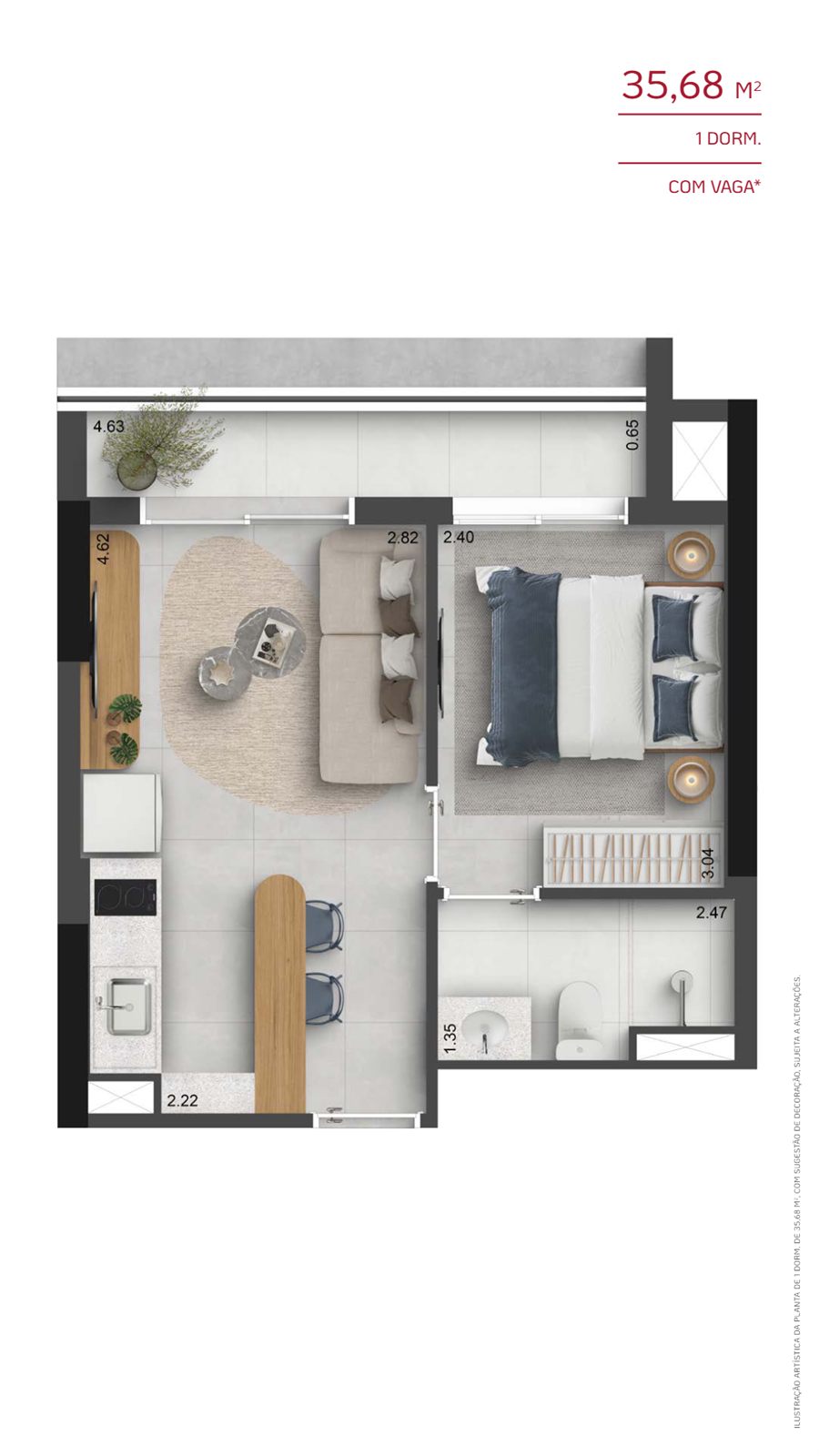 Planta 35,68 m²