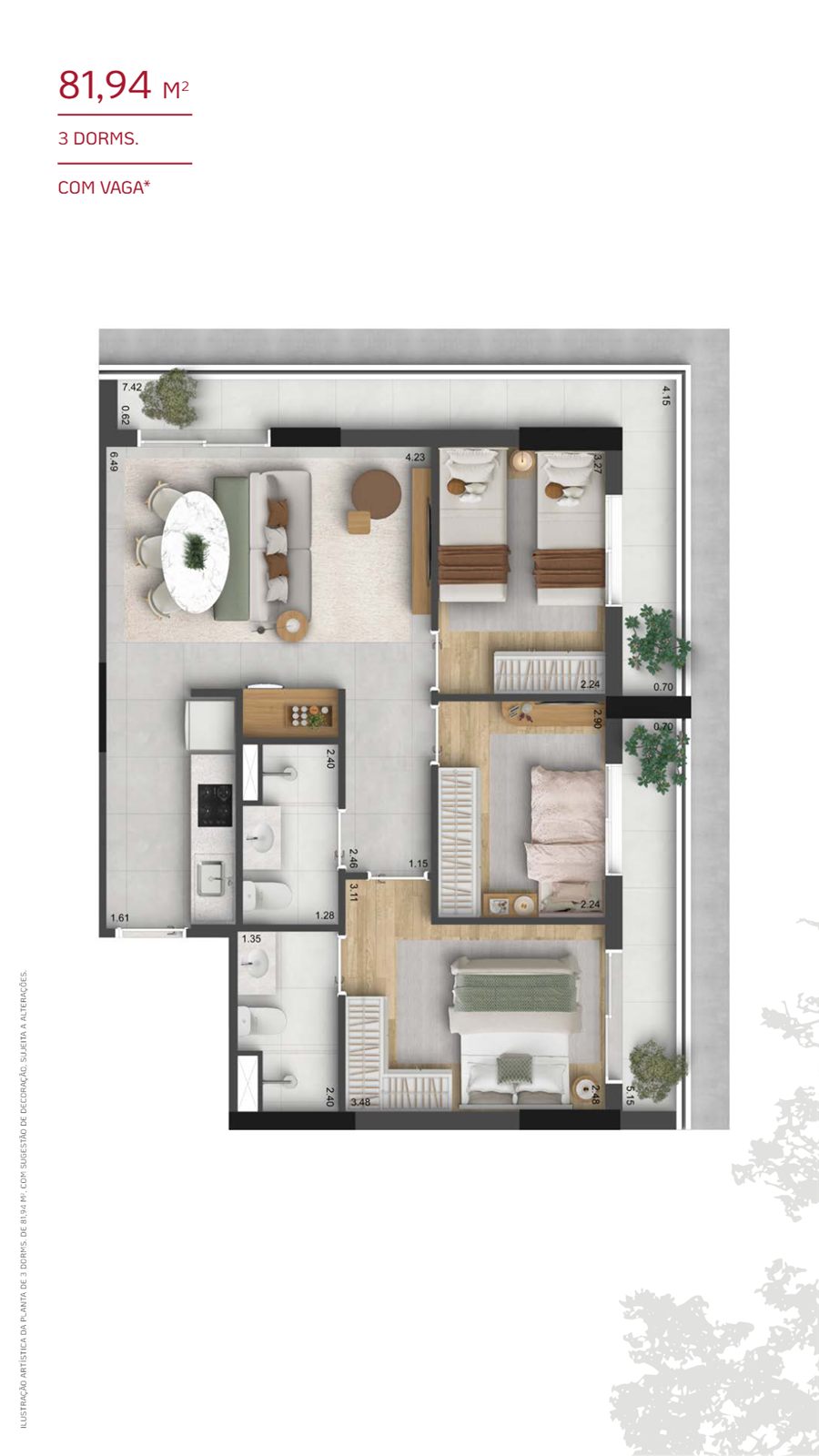 Planta 81,94 m²