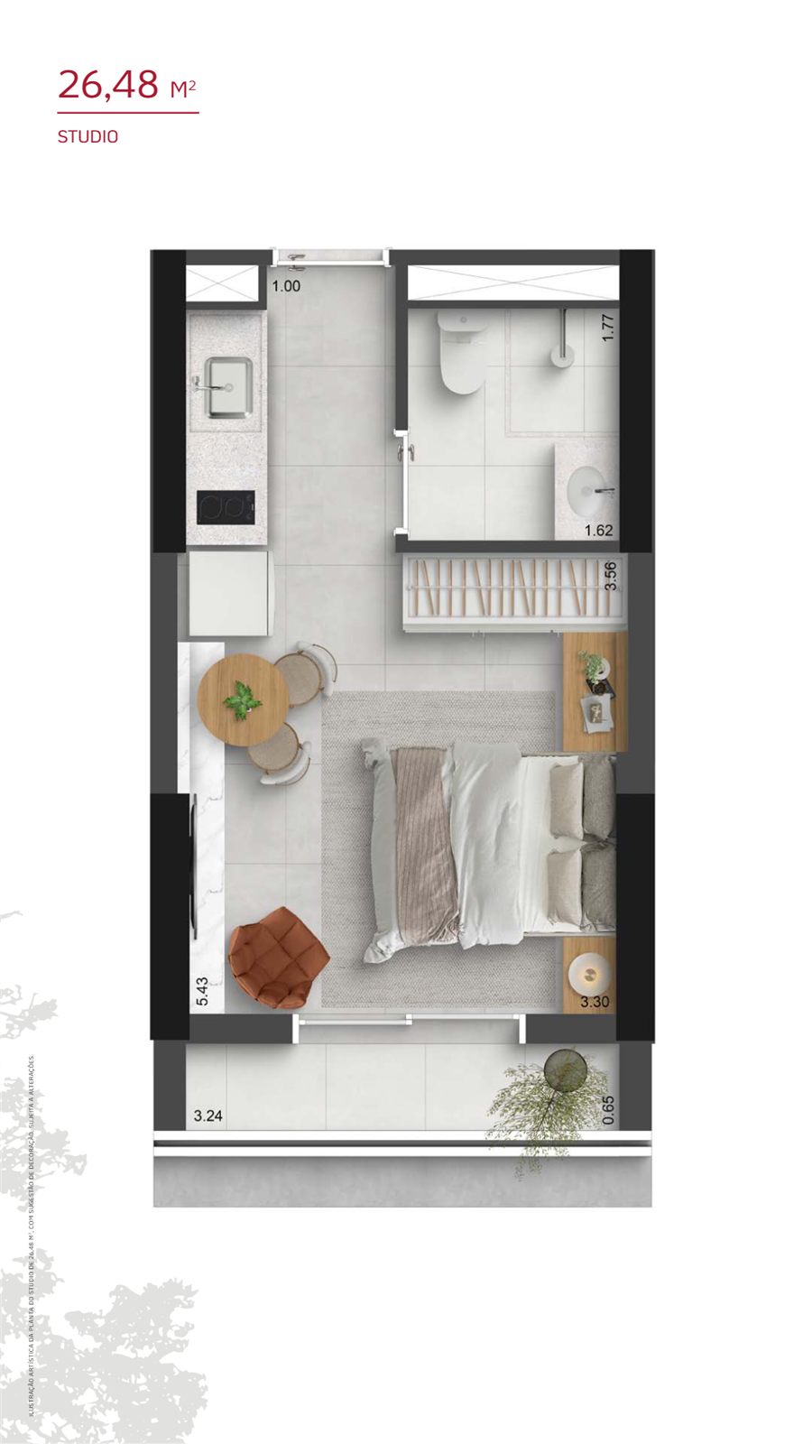 Planta 26,48 m²