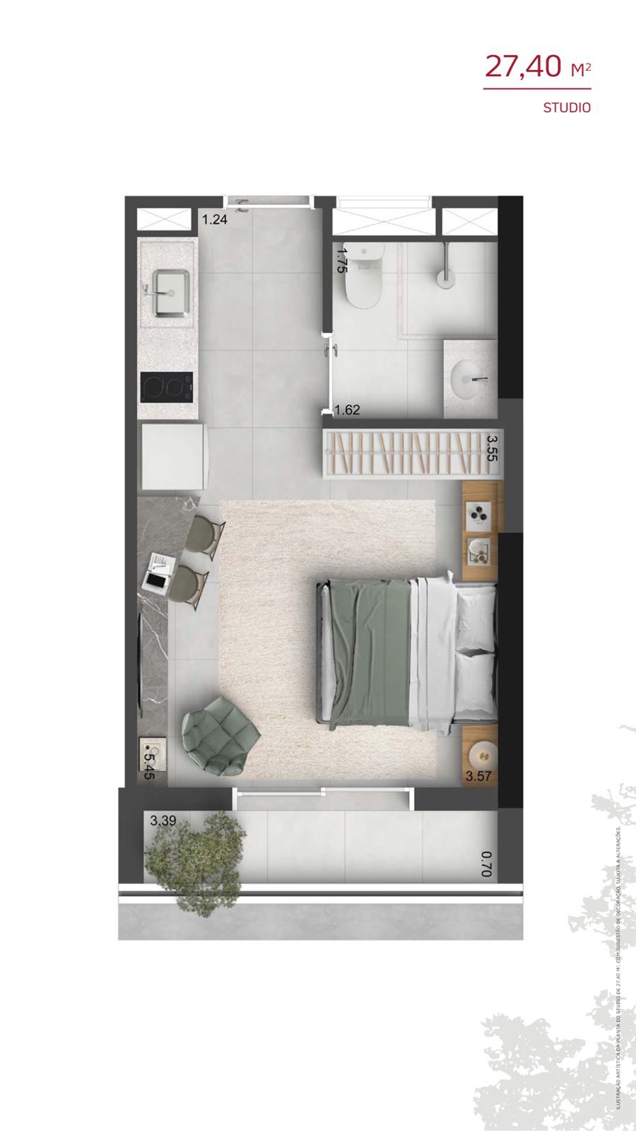 Planta 27,40 m²